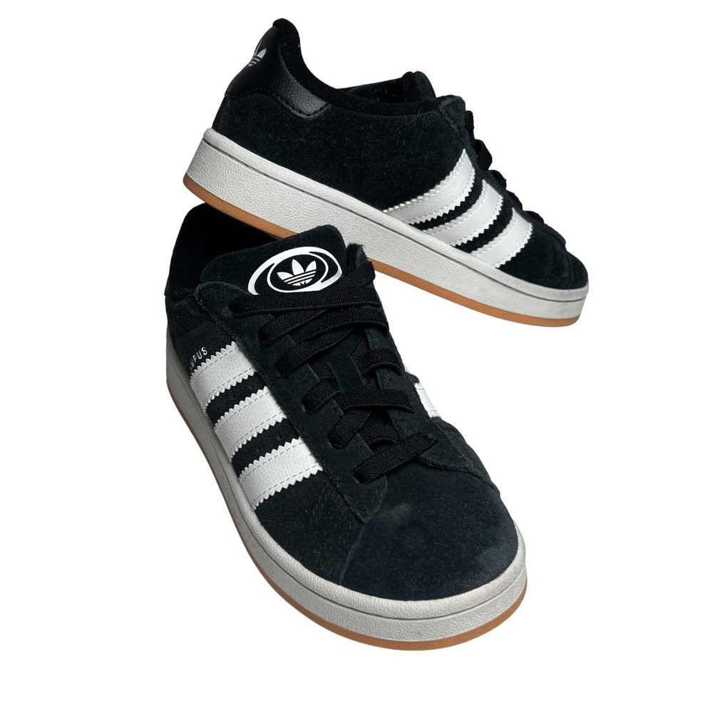 Adidas Campus 00s Kids 2.5 Black White Gum Suede Sneakers JI4331